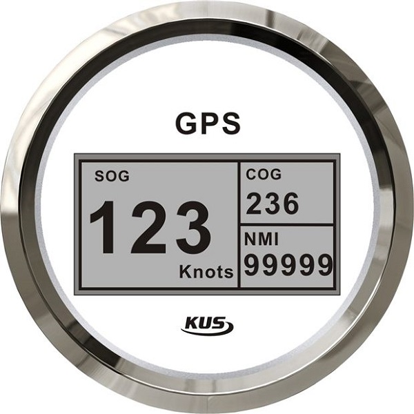 noget tegnebog gødning GPS Log 0 - 999 knob, digital, hvid med stålring, 85 mm. GPS antenne