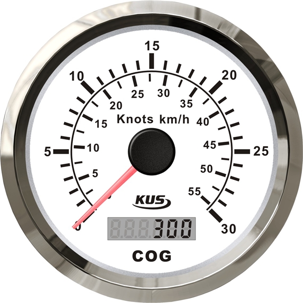 KUS Log, (15/30/60 hvid med stålring, 85 mm, inkl antenne, KUS